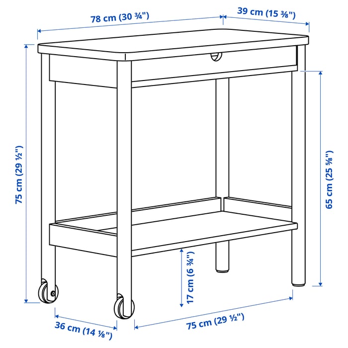 RÖNNINGE utility cart, birch, 303/4x153/8" IKEA