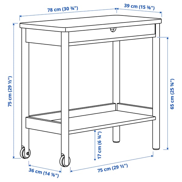 RÖNNINGE Utility cart, birch, 30 3/4x15 3/8 "