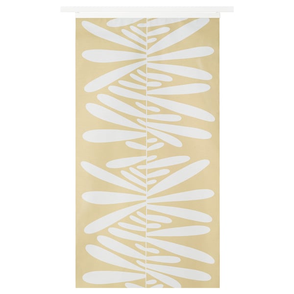 RÖNNVÅRMAL Panel curtain, beige/white, 24x118 "