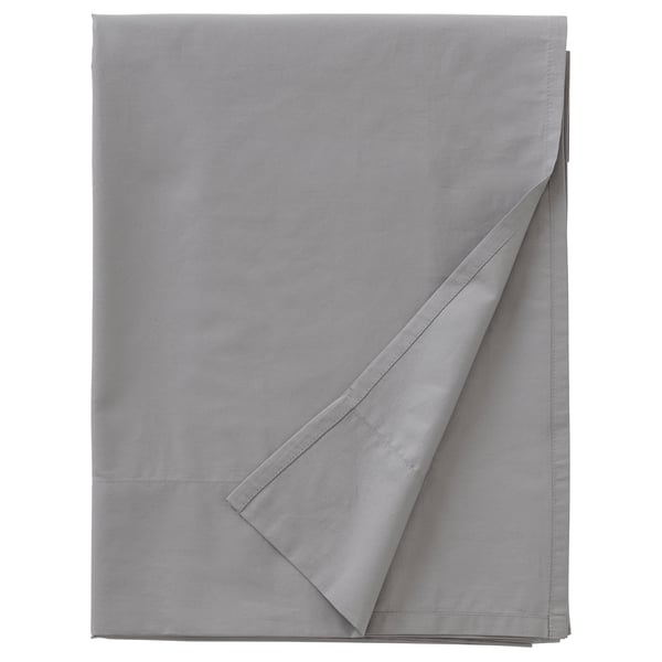 RÖNNVECKMAL Flat sheet, gray, King