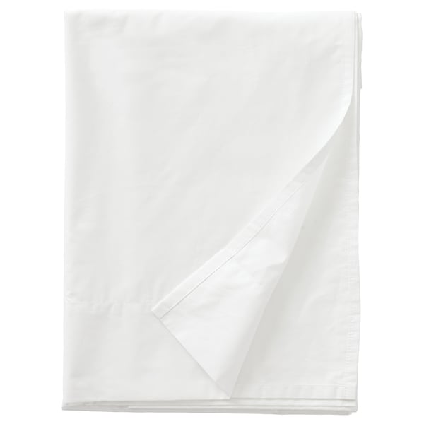 RÖNNVECKMAL Flat sheet, white, King