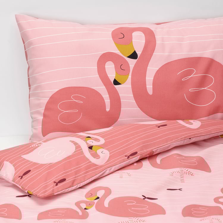 RÖRANDE Crib duvet cover/pillowcase, flamingo, pink, 43x49/14x22" IKEA