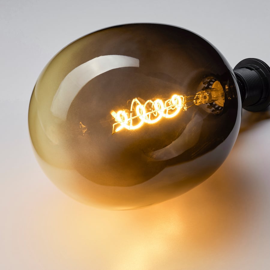 ROLLSBO LED bulb E26 160 lumen, dimmable tubeshaped/brownblack clear