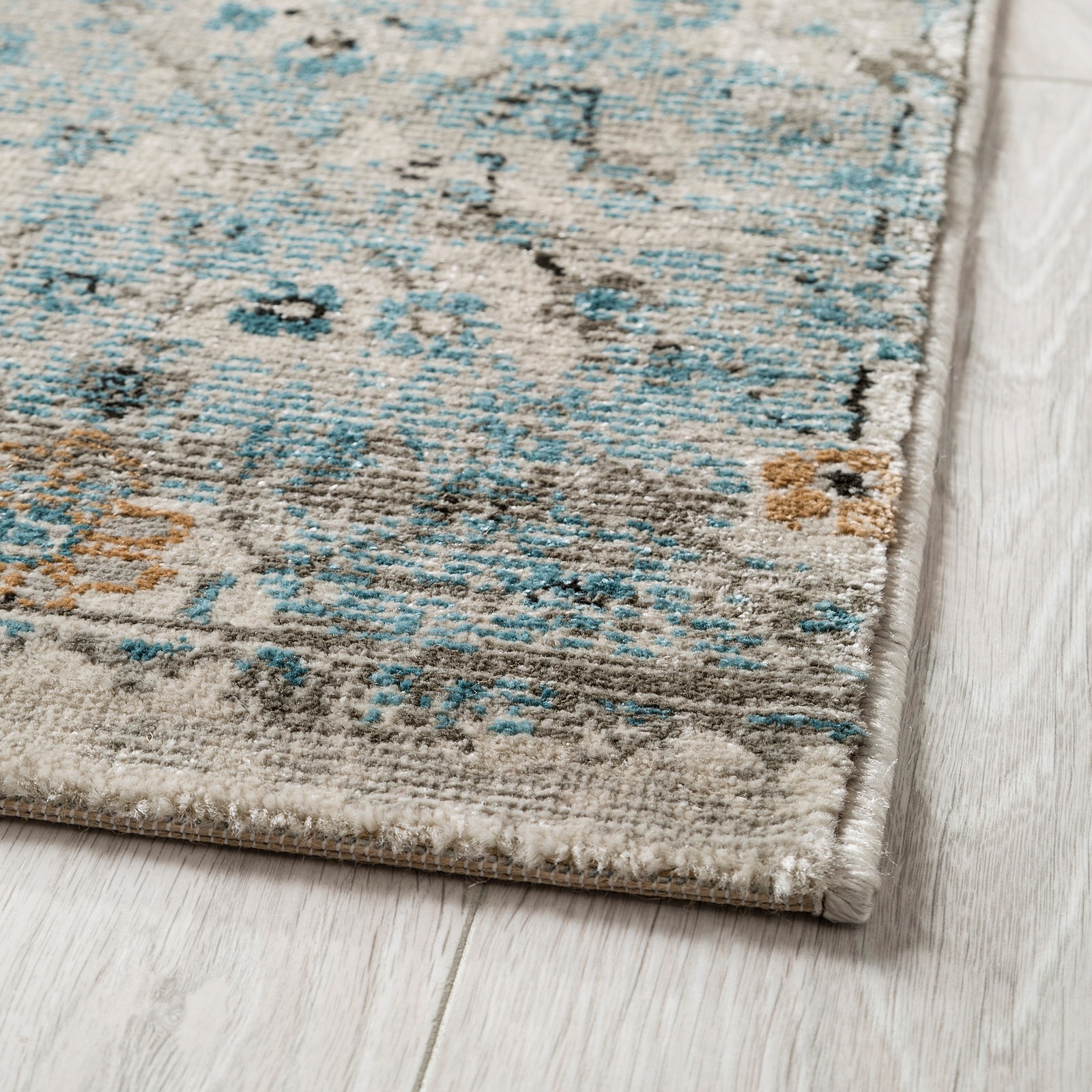 ROMDRUP Rug, low pile, beige antique look, floral patterned, 6 ' 7"x9 ' 10" IKEA