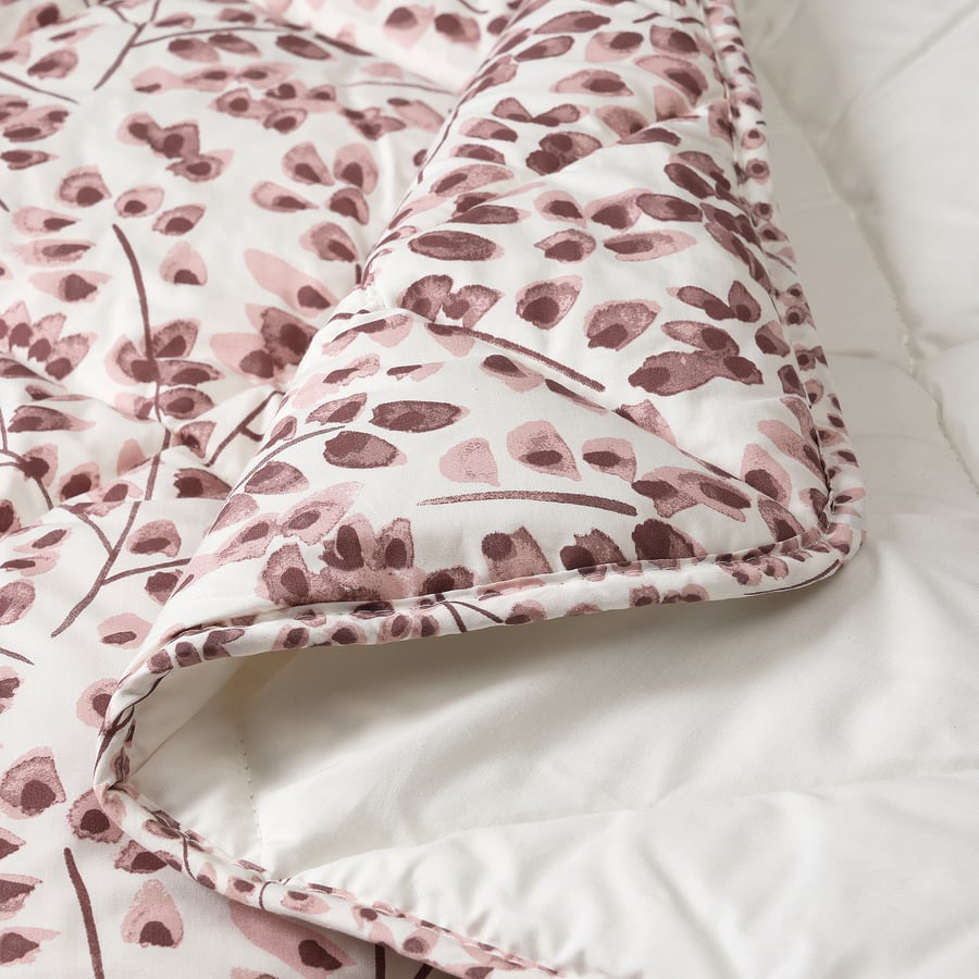 ROSENIBERIS comforter and pillowcase(s), pink floral pattern, Twin IKEA