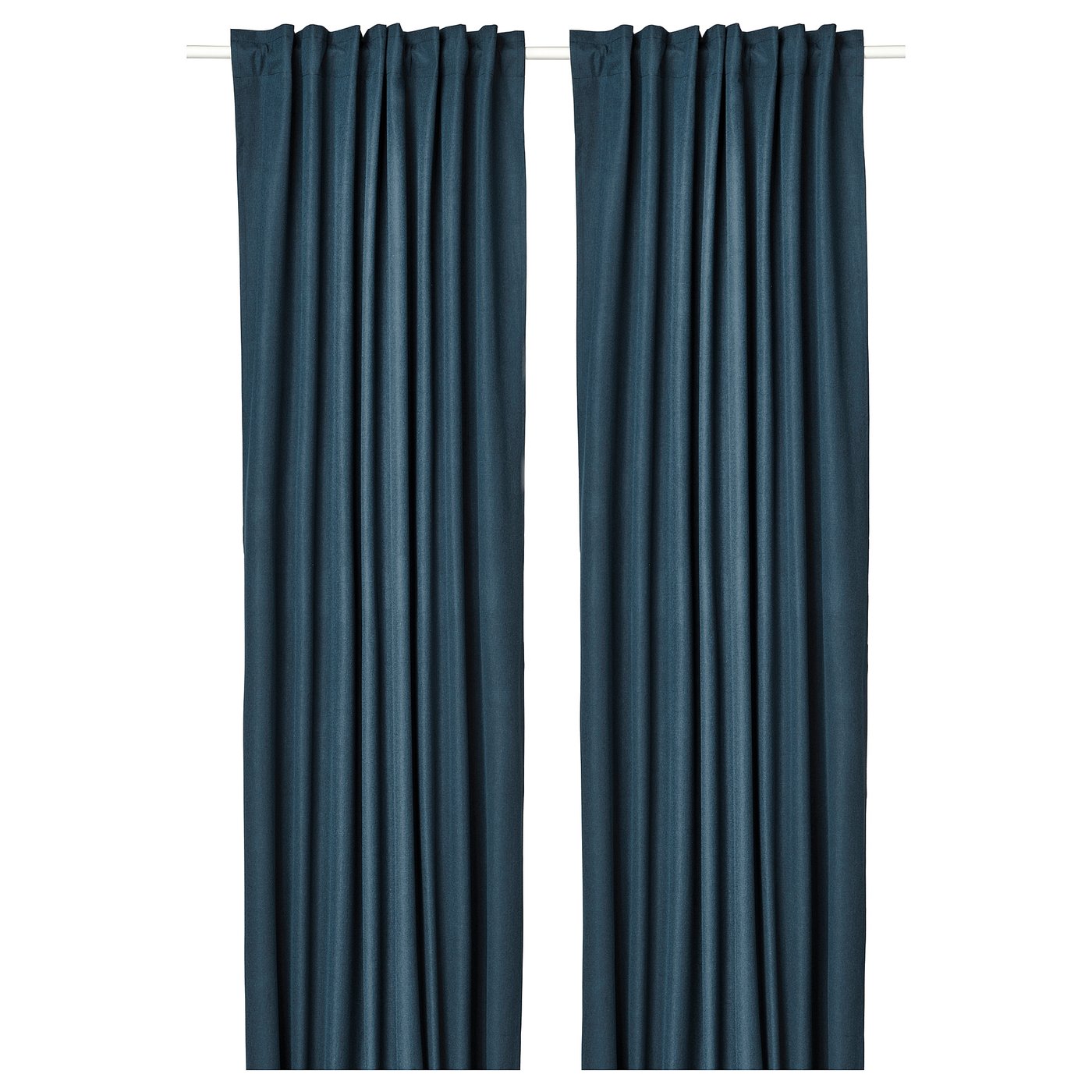 ROSENMANDEL room darkening curtains, 1 pair, with heading tape/dark blue, 53x98" - IKEA