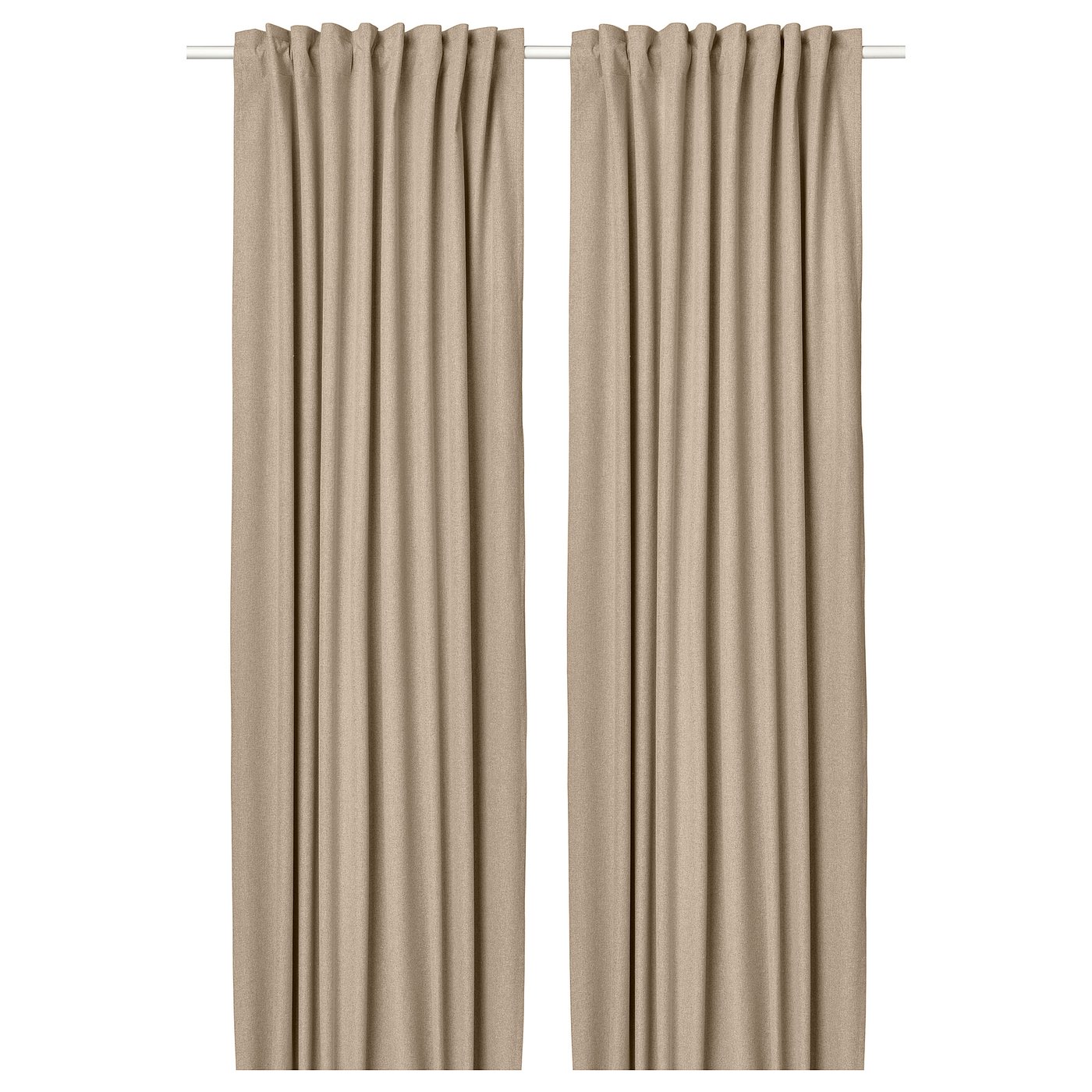 Room Darkening Curtains, 1 Pair, Yellow-Beige/With Heading Tape