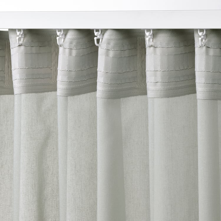 ROSENROBINIA sheer curtains, 1 pair, light gray, 57x98" IKEA