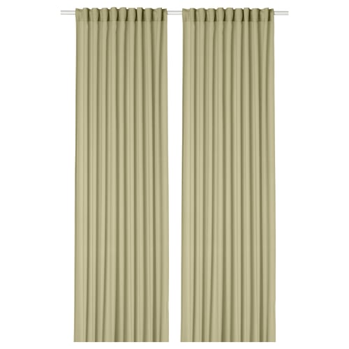 ROSENROBINIA sheer curtains, 1 pair, light olivegreen, 57x98" IKEA