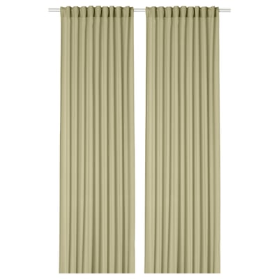 ROSENROBINIA Sheer curtains, 1 pair, light olive-green, 57x98 "