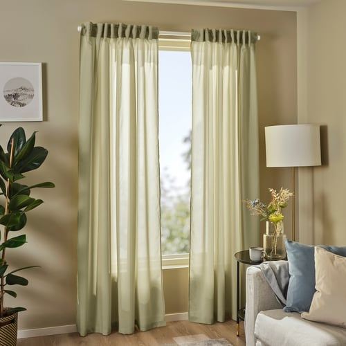 ROSENROBINIA sheer curtains, 1 pair, light olivegreen, 57x84" IKEA