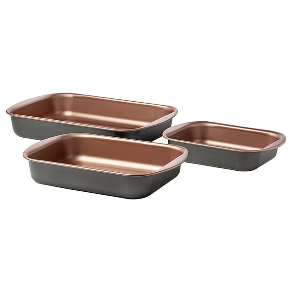 ROSTÖRA Roasting pan, black/red