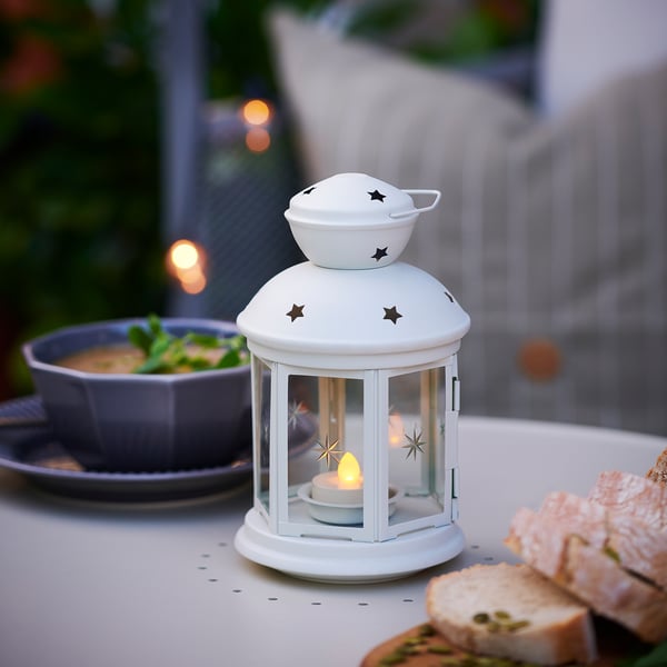 Rotera Lantern For Tealight White Indoor Outdoor White Ikea