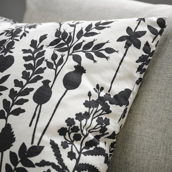ROTVECKLARE Cushion cover, white/anthracite, 20x20 "