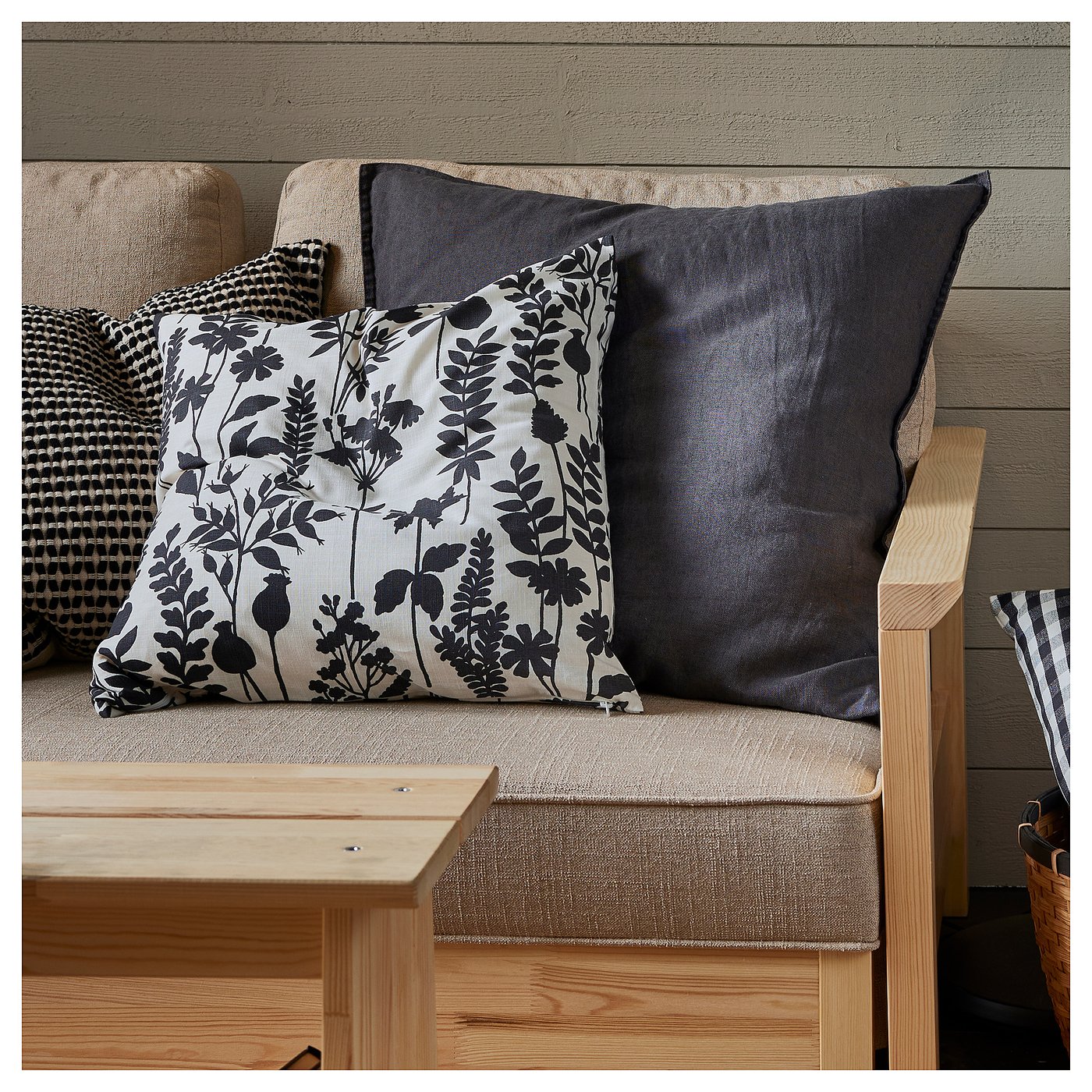 ROTVECKLARE cushion cover, white/anthracite, 20x20