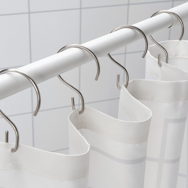 RUDSJÖN Shower curtain rings, stainless steel color