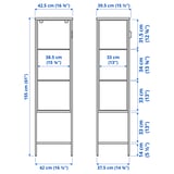 RUDSTA Glass-door cabinet, anthracite, 16 1/2x14 5/8x61 "