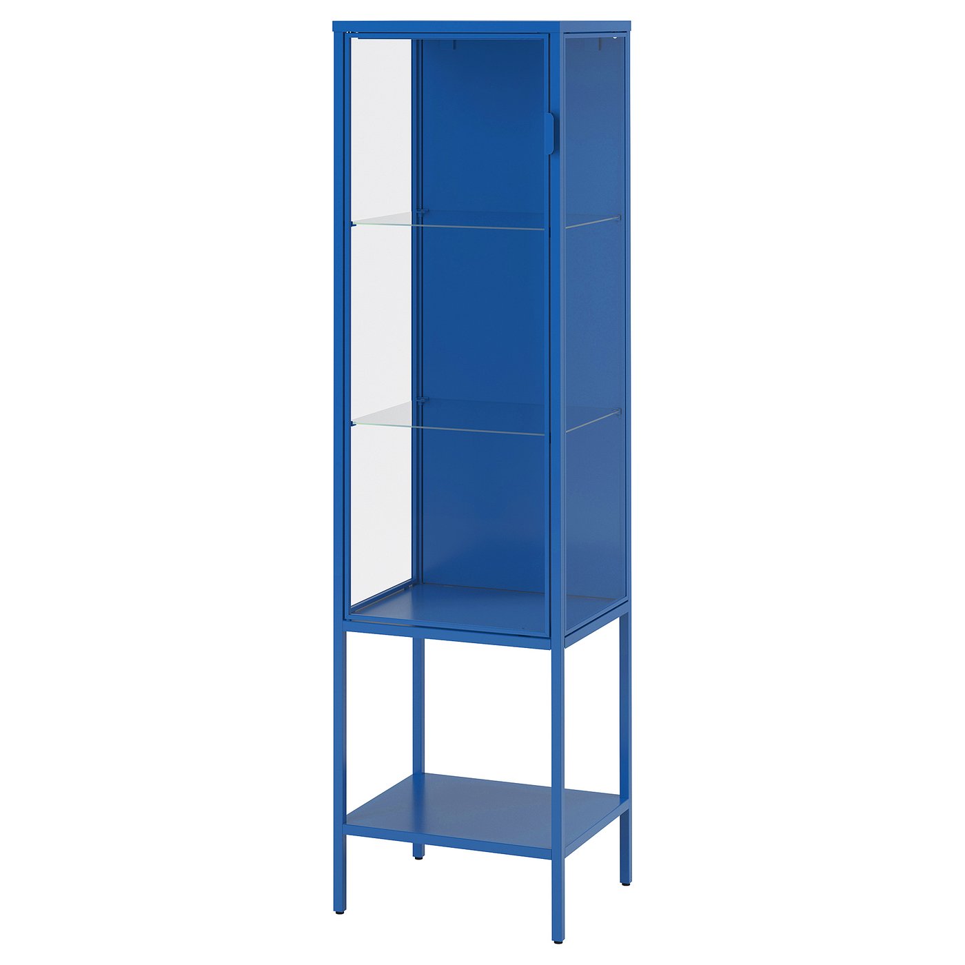 RUDSTA glass-door cabinet, blue, 161/2x145/8x61