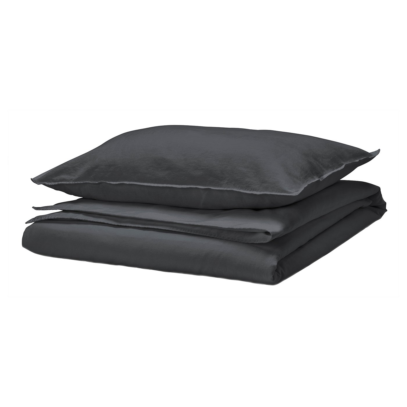 RUNDHAGTORN Duvet cover and pillowcase(s), anthracite, Twin