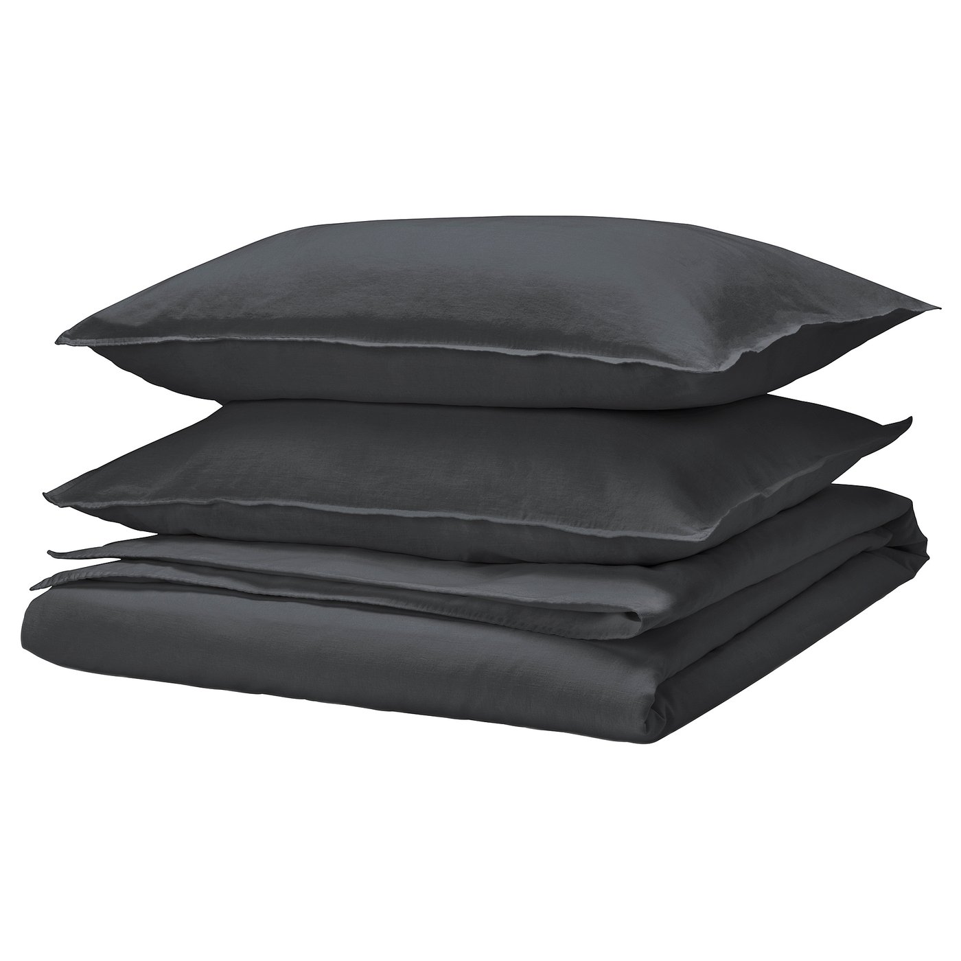 RUNDHAGTORN Duvet cover and pillowcase(s), anthracite, King