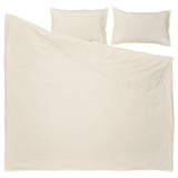 RUNDHAGTORN Duvet cover and pillowcase(s), beige, Full/Queen (Double/Queen)