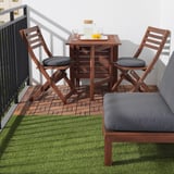 RUNNEN Decking, outdoor, brown stained, 9 sq feet