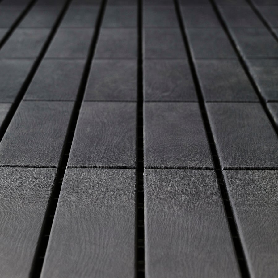 RUNNEN decking, outdoor, dark gray, 9 sq feet IKEA