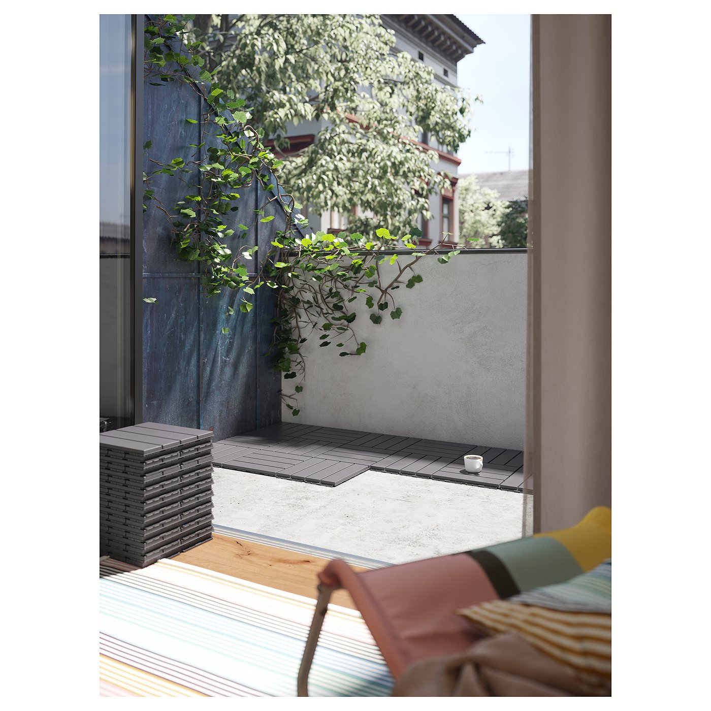 RUNNEN decking, outdoor, dark gray, 9 sq feet - IKEA US