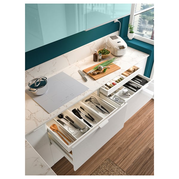 RUNSBÄCK Custom-made wall panel, matte white marble effect/high pressure porcelain, 3/4 "