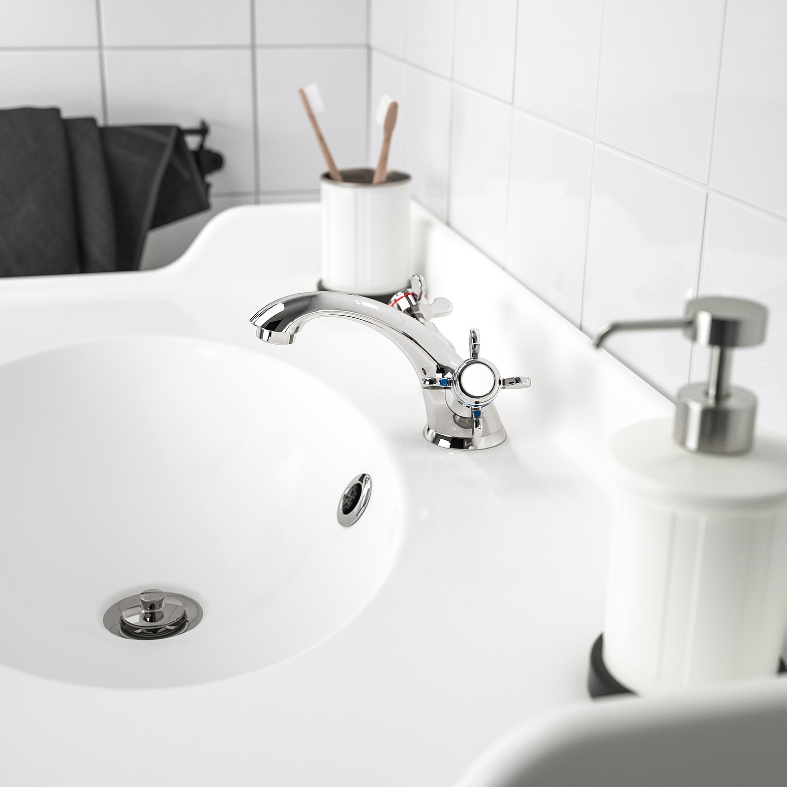 RUNSKÄR Bath faucet with strainer, chrome plated IKEA