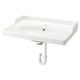 RUTSJÖN Sink with water trap, white, 31 3/8x21 7/8 "