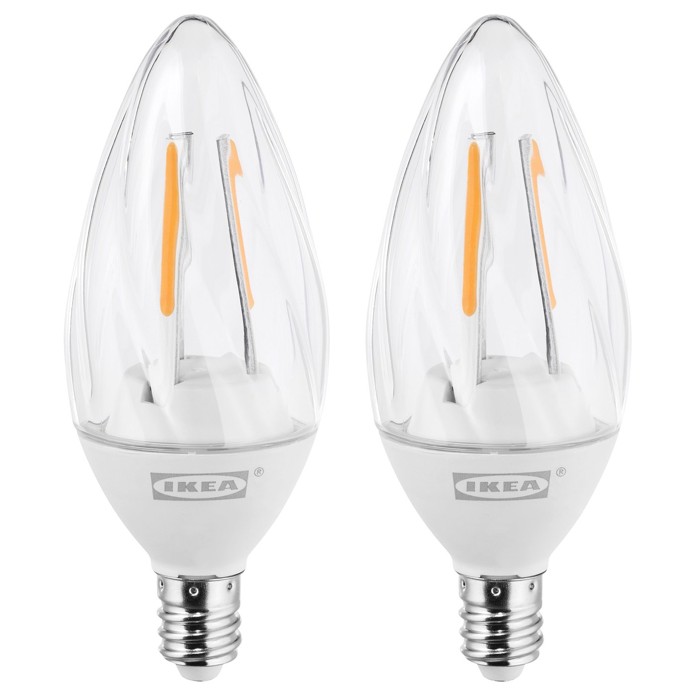 RYET LED bulb E12 200 lumen, chandelier, twisted clear IKEA