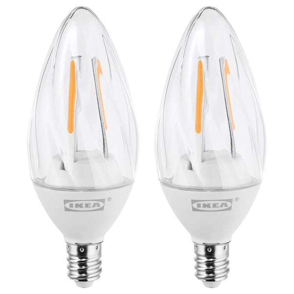 RYET LED bulb E12 200 lumen chandelier, twisted clear IKEA