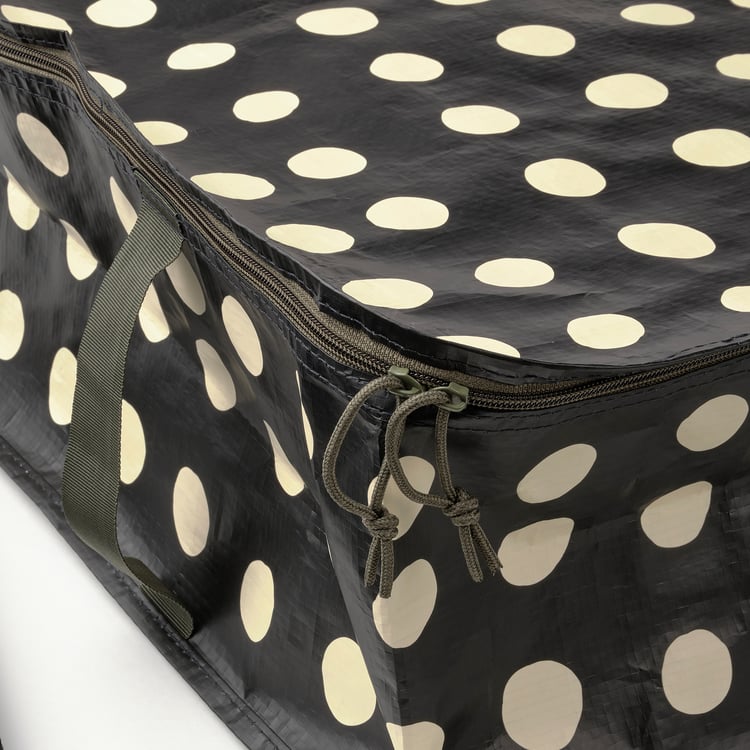 SÄCKKÄRRA Storage case, black/offwhite dot pattern, 27x20x7" IKEA