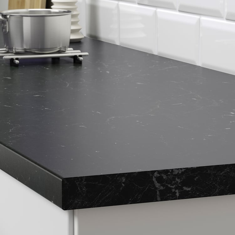 SÄLJAN countertop, black marble effect/laminate, 74x11/2" IKEA