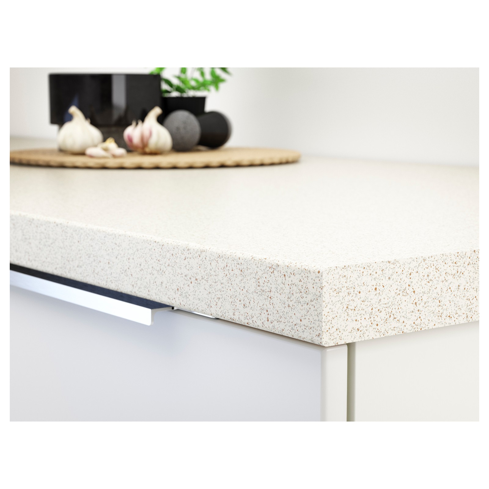 SÄLJAN Countertop, white stone effect, laminate, 98x1 1/2" IKEA