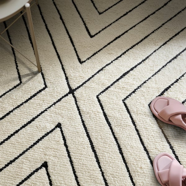 SÄNDNING Rug, high pile, white, 5 ' 7 "x7 ' 10 "