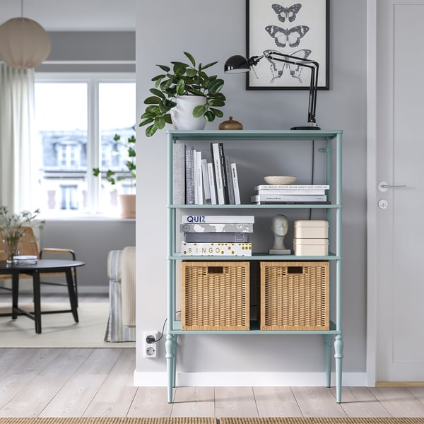 SÅGMÄSTARE Shelf unit, light gray-blue, 32 3/4x14 1/4x50 1/4 "