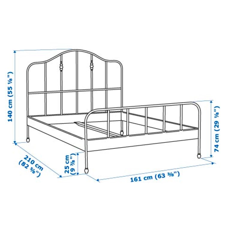 SAGSTUA Bed frame, black, Queen IKEA