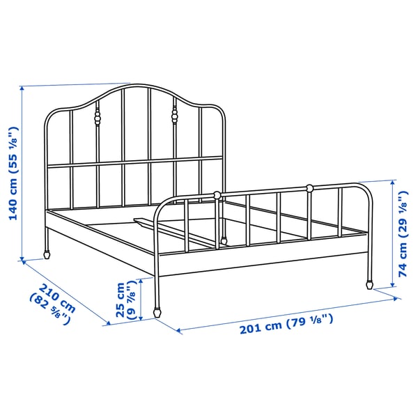 SAGSTUA bed frame, white/Lönset, King IKEA