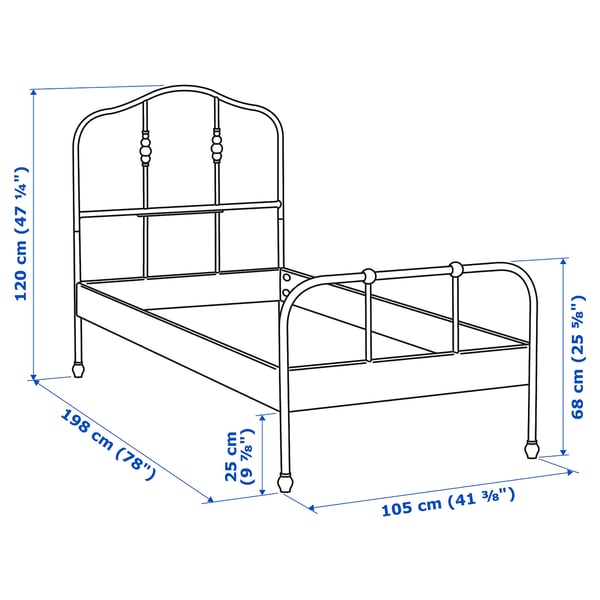 ikea metal bed frame on Sagstua Bed Frame White Twin Ikea
