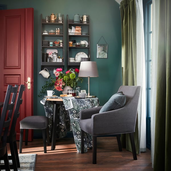 SAKARIAS Armchair, black/Sporda dark gray