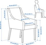 SAKARIAS Chair frame with armrests, black