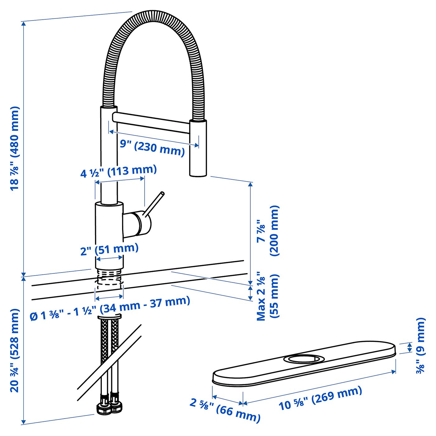 Pull down kitchen faucet with spray, black 4