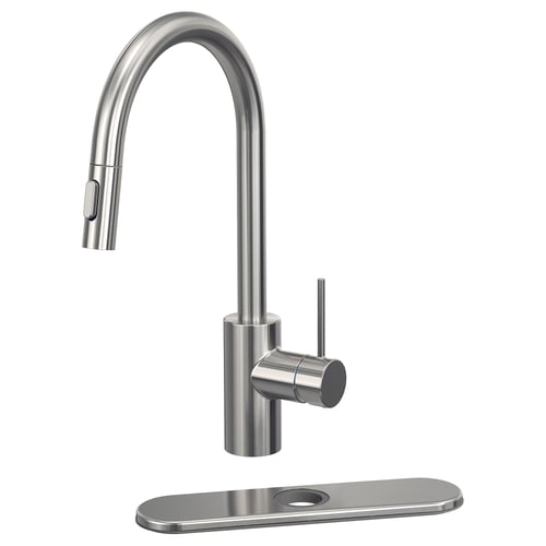 SALLSJÖN Pull out kitchen faucet with spray - stainless steel