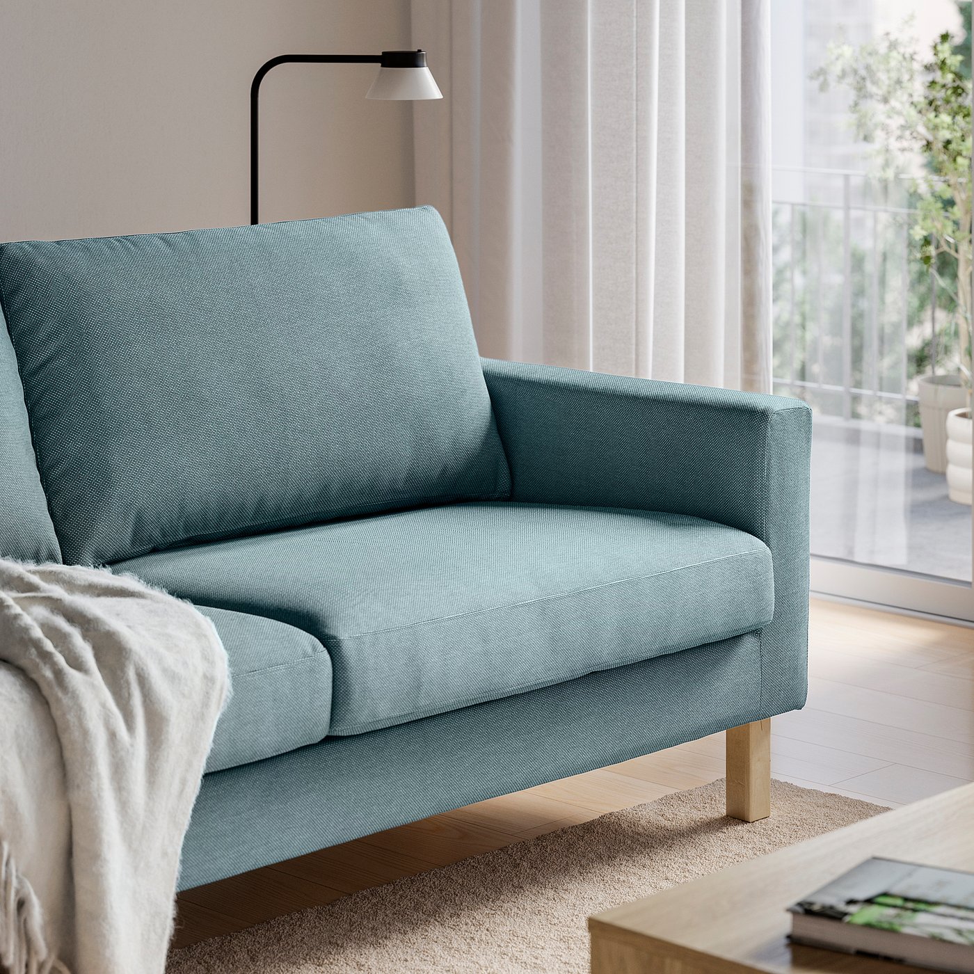 SALTSJÖBADEN sectional, 4-seat corner, Fridtuna dark gray-blue - IKEA
