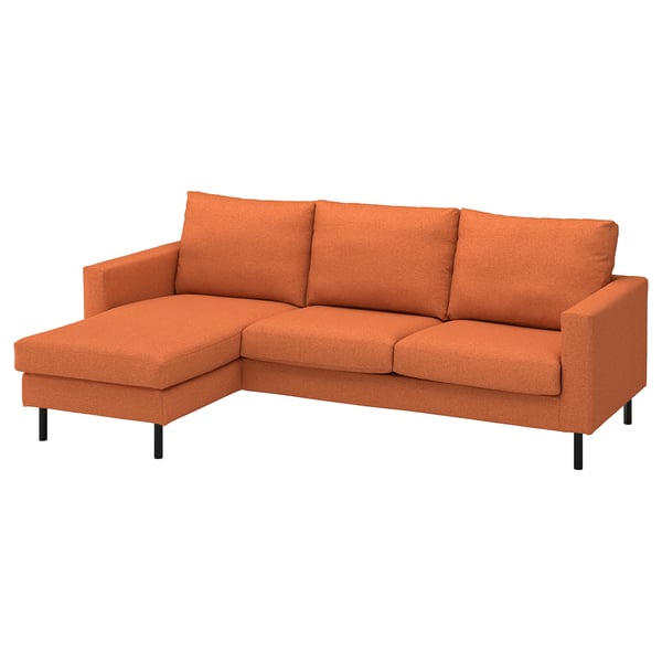 SALTSJÖBADEN Sofa with chaise, Tonerud red-brown