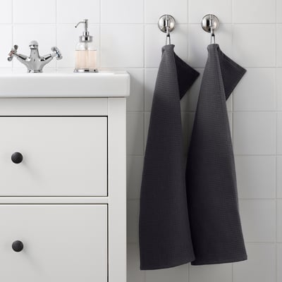 SALVIKEN Hand towel, anthracite, 16x28 "