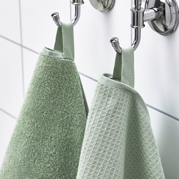 SALVIKEN Hand towel, light green, 16x28 "