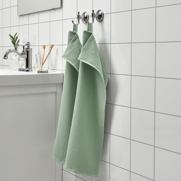 SALVIKEN Hand towel, light green, 16x28 "
